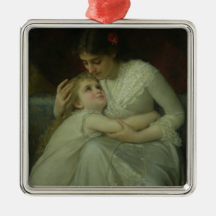 Ornamento De Metal Mãe e criança (óleo em canvas)
