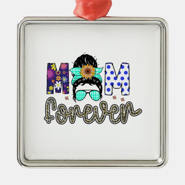 Ornamento De Metal Mãe para sempre (Frente)