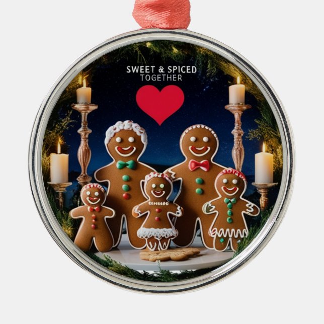 Ornamento De Metal Magical Cinematic Gingerbread Family Wreath  (Frente)