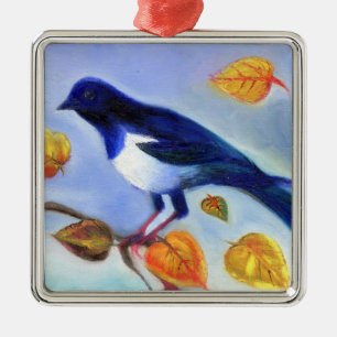 Ornamento De Metal Magpie 2012 do outono