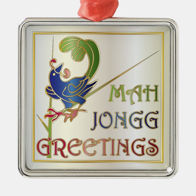 Ornamento De Metal Mah Jongg Christmas One Bam Ornament (Frente)