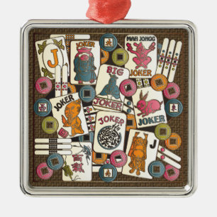 Ornamento De Metal Mah Jongg Jokers