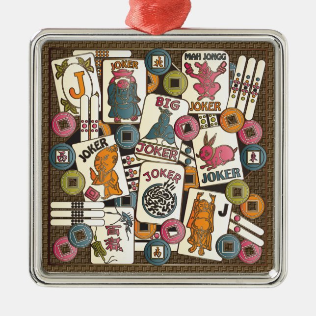 Ornamento De Metal Mah Jongg Jokers (Frente)