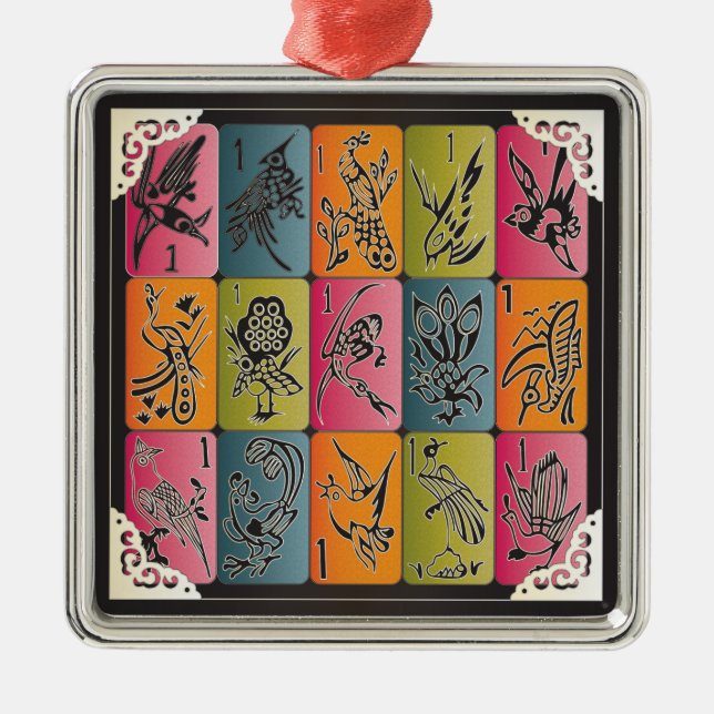 Ornamento De Metal Mah Jongg One Bams (Frente)