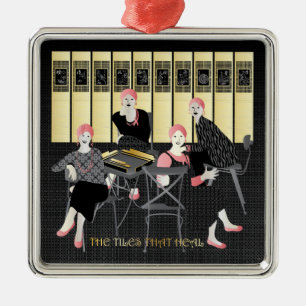 Ornamento De Metal Mah Jongg Os Azulejos Que Curam