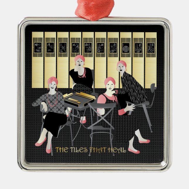 Ornamento De Metal Mah Jongg Os Azulejos Que Curam (Frente)