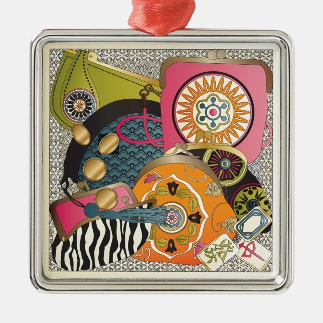 Ornamento De Metal Mah Jongg Purses (Frente)