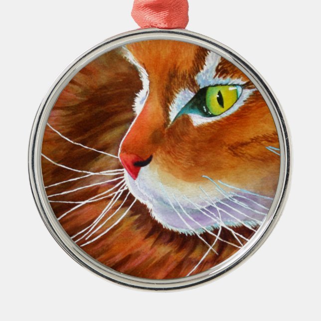 Ornamento De Metal Maine Coon Cat Whiskers (Frente)