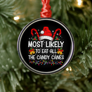 Ornamento De Metal Mais Propenso a Comer Todos os Doces de Natal