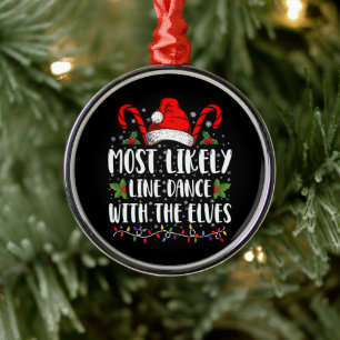 Ornamento De Metal Mais Propenso a Dançar em Linha com os Elfos Natal