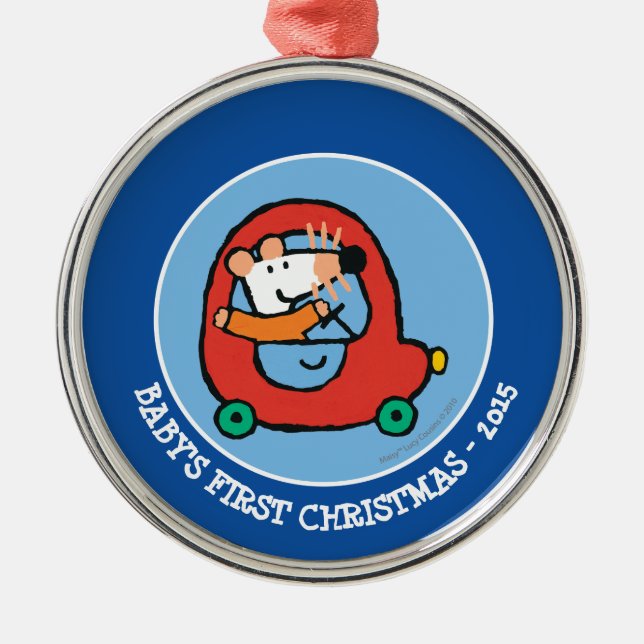 Ornamento De Metal Maisy dirige um carro vermelho bonito (Frente)