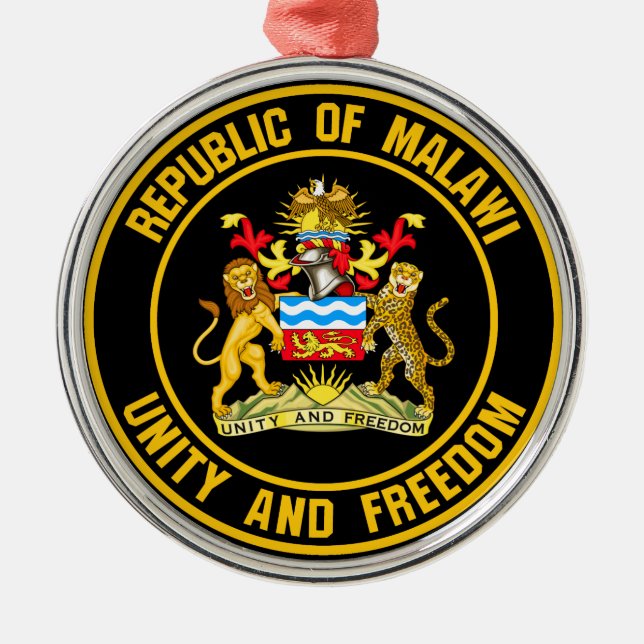 Ornamento De Metal Malawi Round Emblem (Frente)