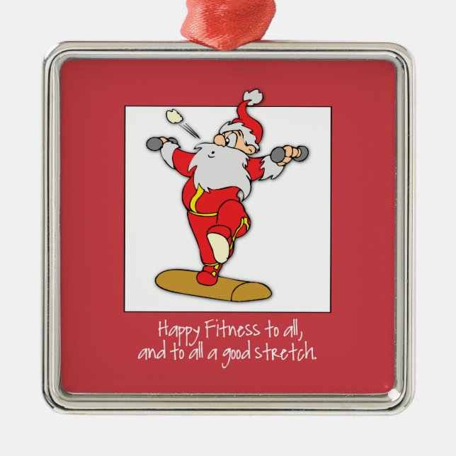 Ornamento De Metal Malhação Exercício Natal com Papais noeis (Frente)