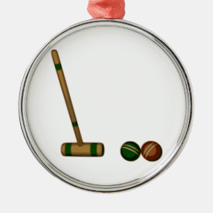 Ornamento De Metal Malho e bolas de Croquet