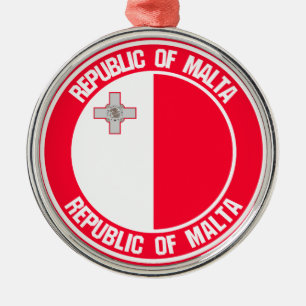 Ornamento De Metal Malta Round Emblem