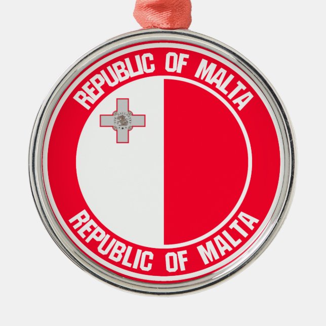 Ornamento De Metal Malta Round Emblem (Frente)