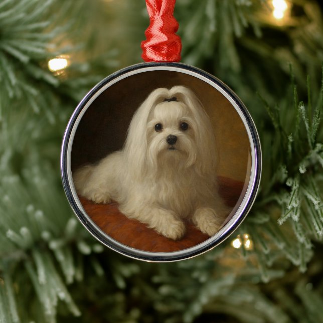 Ornamento De Metal Maltese (Árvore)