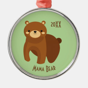 Ornamento De Metal Mama Bear Promovendo Amor Feliz Natal Datado
