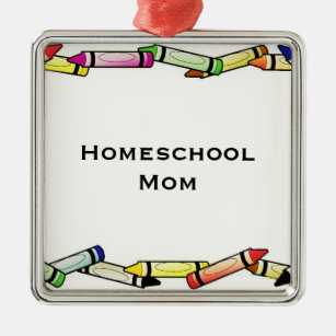 Ornamento De Metal Mamã de Homeschool