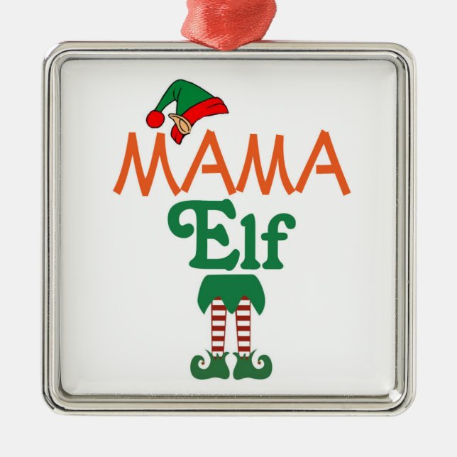 Ornamento De Metal Mama Elf (Frente)