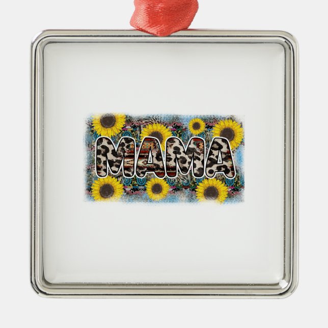 Ornamento De Metal Mama Sunflower (Frente)