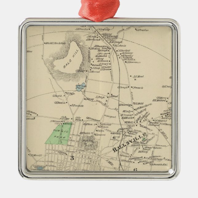 Ornamento De Metal Manchester, cidade do NH, cidade (Frente)