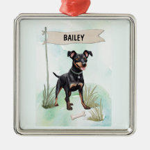 Manchester Terrier Aquarela Cachorro Personalizado