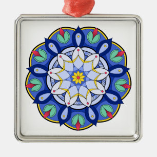 Ornamento De Metal Mandala Padrão 01