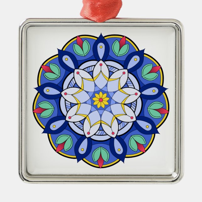 Ornamento De Metal Mandala Padrão 01 (Frente)