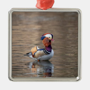 Ornamento De Metal Mandarin Duck
