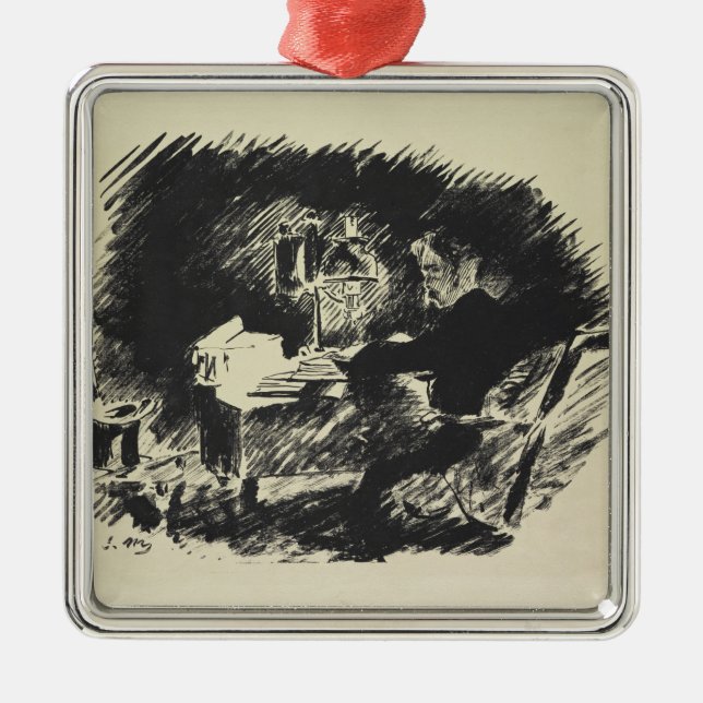 Ornamento De Metal Manet | Le Corbeau, 1875 (Frente)