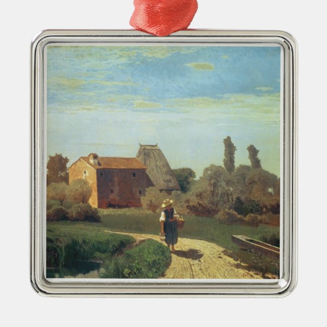 Ornamento De Metal Manhã de maio (óleo em canvas) (Frente)