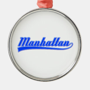 Ornamento De Metal Manhattan com Swash