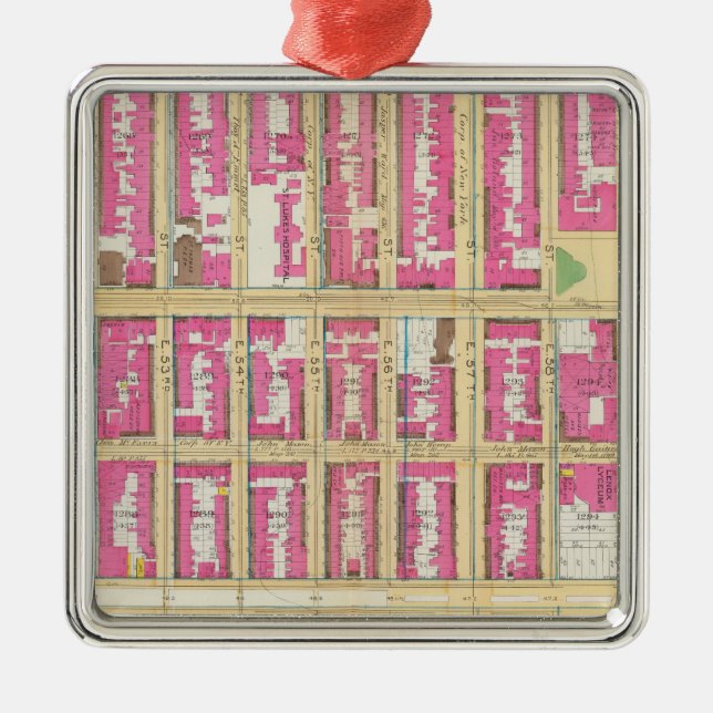 Ornamento De Metal Manhatten, New York 13 (Frente)