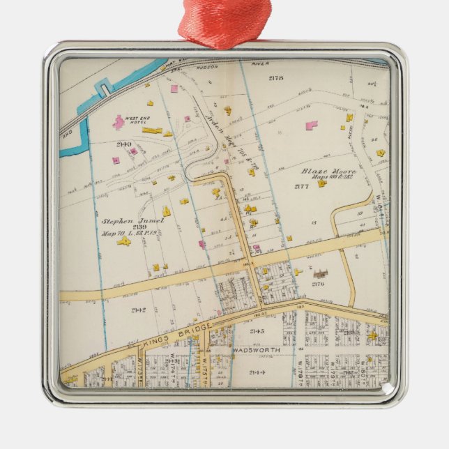 Ornamento De Metal Manhatten, New York 5 (Frente)