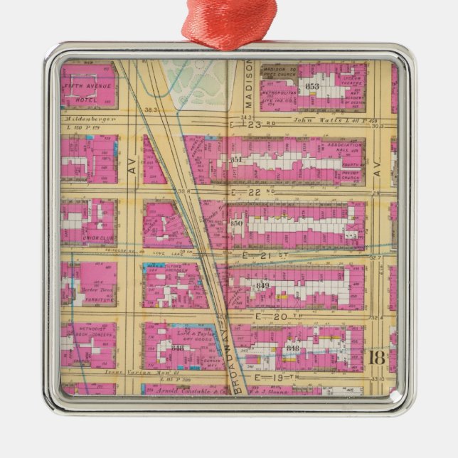 Ornamento De Metal Manhatten, Nova Iorque 12 (Frente)