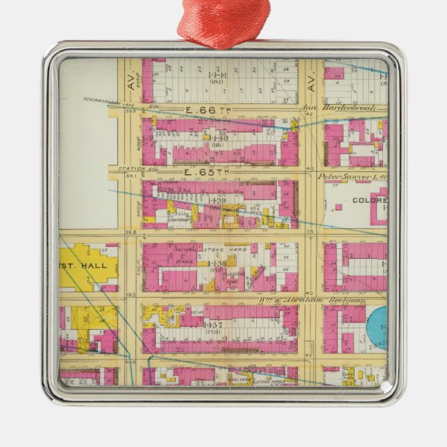 Ornamento De Metal Manhatten, Nova York 9 (Frente)