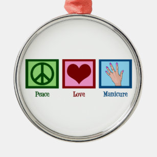 Ornamento De Metal Manicure de Paz e Amor