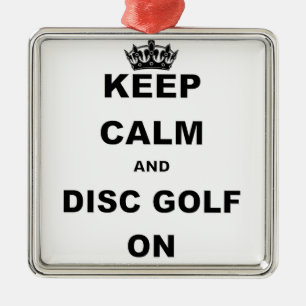 ORNAMENTO DE METAL MANTENHA A CALMA E O GOLFE ON DO DISCO