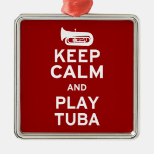 Ornamento De Metal Mantenha a tuba da calma e do jogo