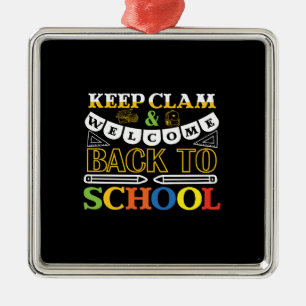 Ornamento De Metal Mantenha Clam E Seja Bem-Vindo À Escola