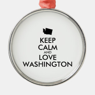 Ornamento De Metal MANTER CALM e AMOR personalizáveis WASHINGTON