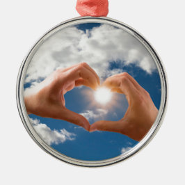 Ornamento De Metal Mãos do amor
