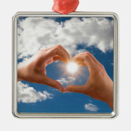 Ornamento De Metal Mãos do amor