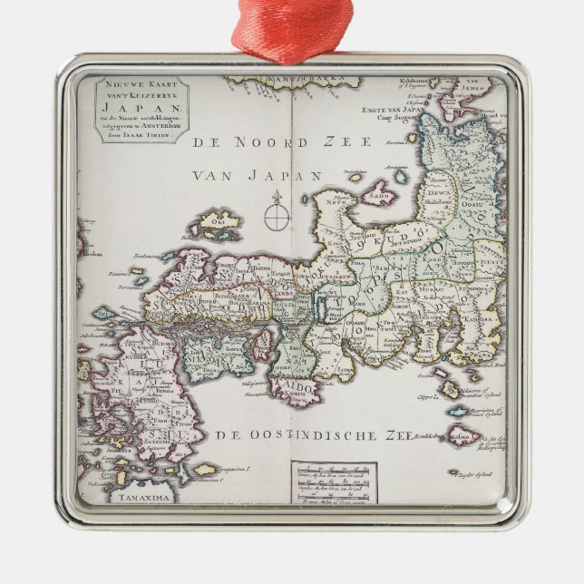 Ornamento De Metal Mapa antigo de Japão | 1769 (Frente)