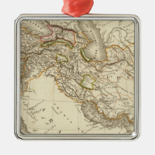 Ornamento De Metal Mapa Clássico do Hemisfério Leste