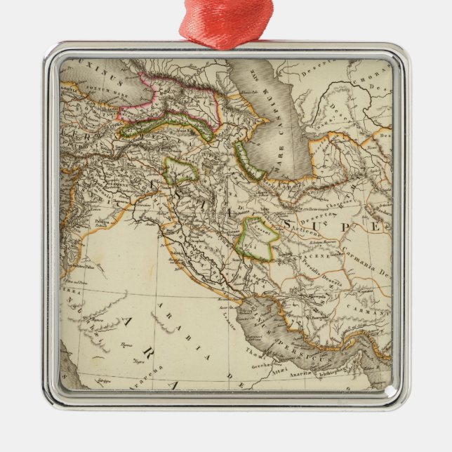 Ornamento De Metal Mapa Clássico do Hemisfério Leste (Frente)