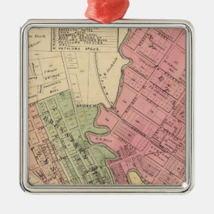 Ornamento De Metal Mapa da cidade de Petaluma em 1877