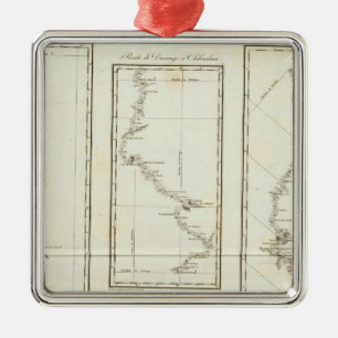 Ornamento De Metal Mapa da Cidade do México para Papais noeis do Nov