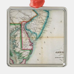 Ornamento De Metal Mapa da costa americana